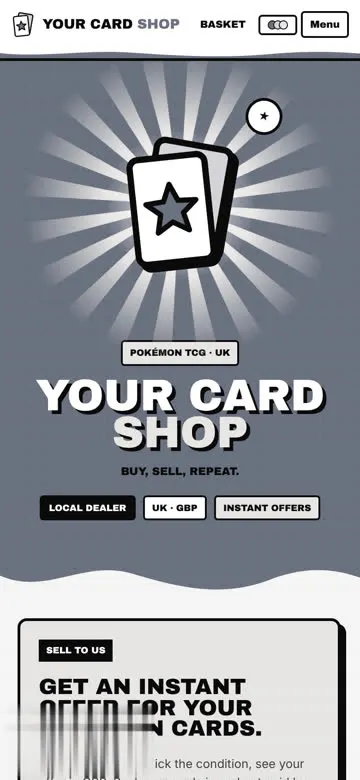 TCG Shop Platform on a phone