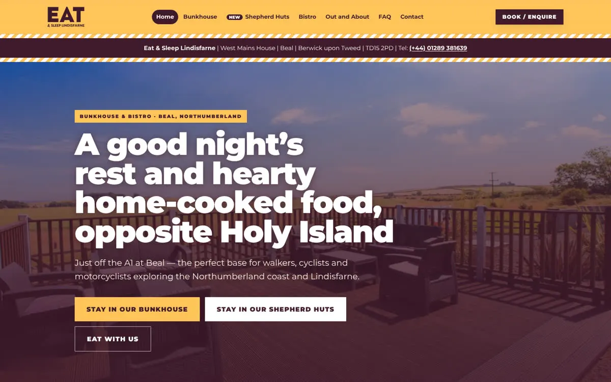 Eat & Sleep Lindisfarne on desktop