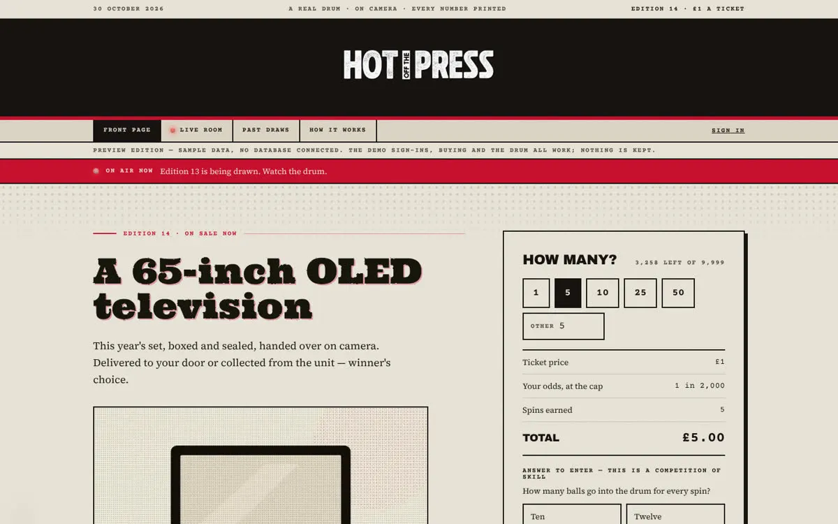 Hot Off The Press on desktop