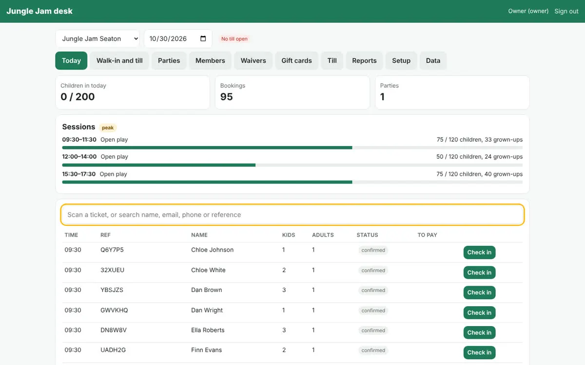 Tickets kit on desktop