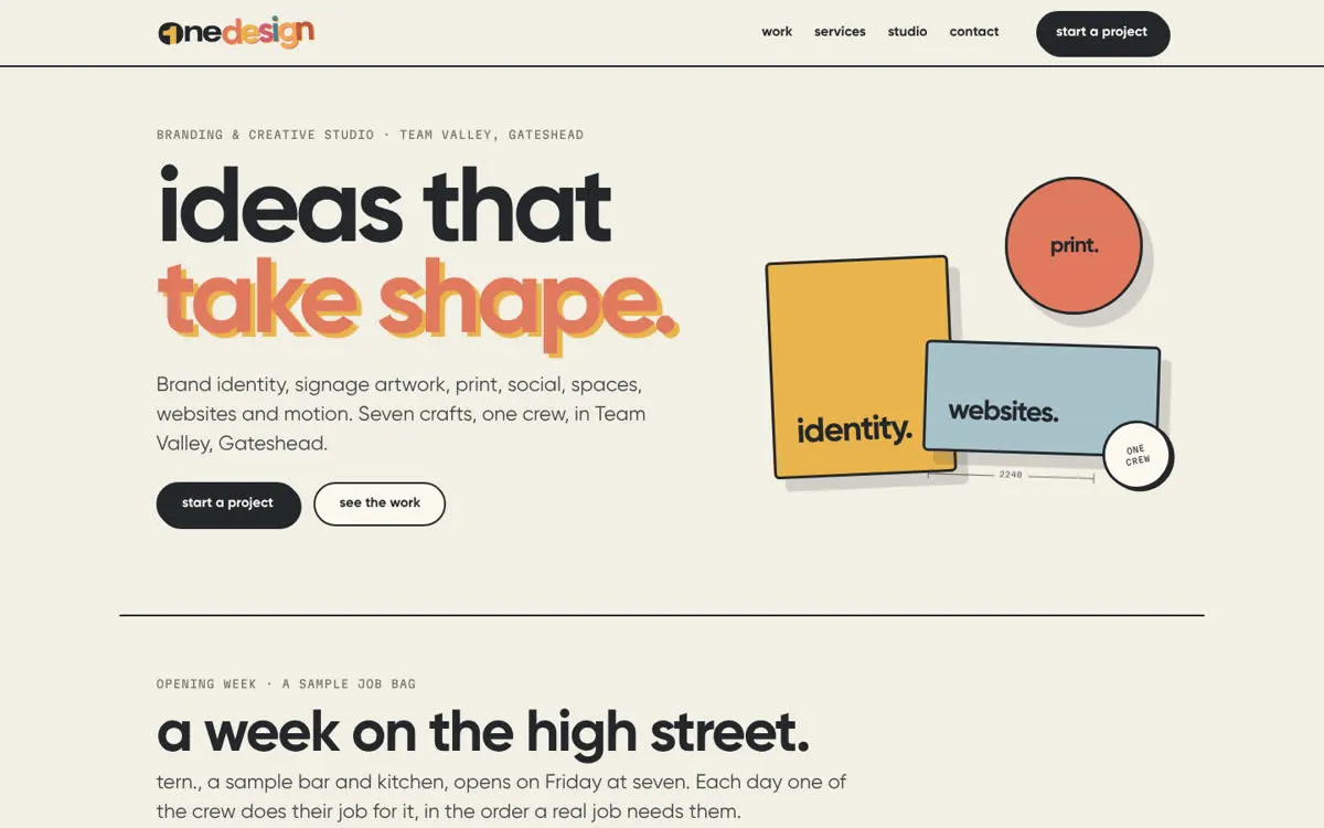 OneDesign Studios on desktop
