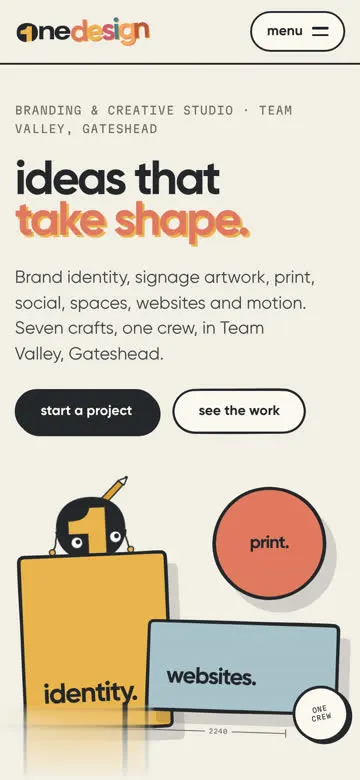 OneDesign Studios on a phone