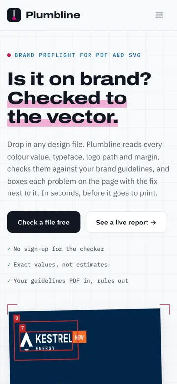 Plumbline on a phone