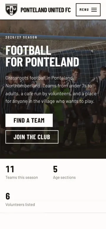 Ponteland United FC on a phone